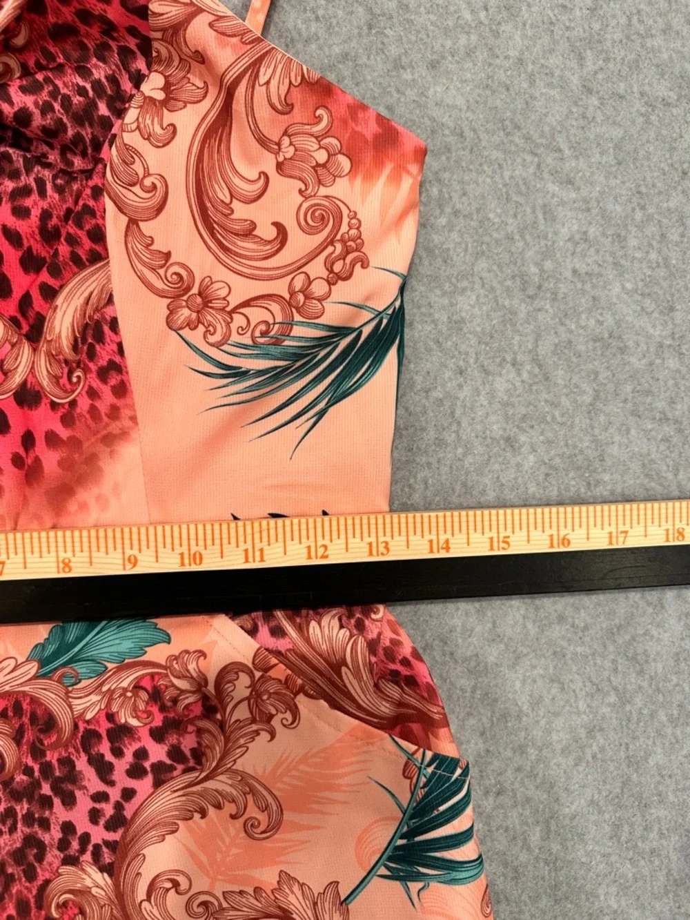 Guess Pink Floral & Teal Leaf One-Piece Romper